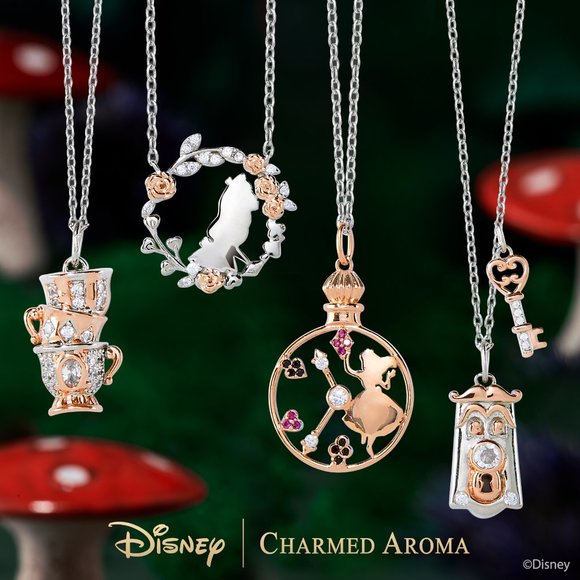 Disney Alice in Wonderland Necklace, Charmed Aroma, 925 Sterling Silver - Picture 2 of 3